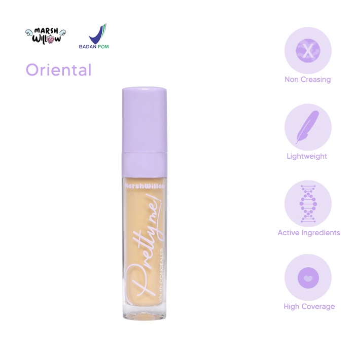 MARSHWILLOW PRETTY ME LIQUID CONCEALER WITH NIACINAMIDE EXTRACT LIGHT / ORIENTAL / WARM HONEY - MW CONCEALER