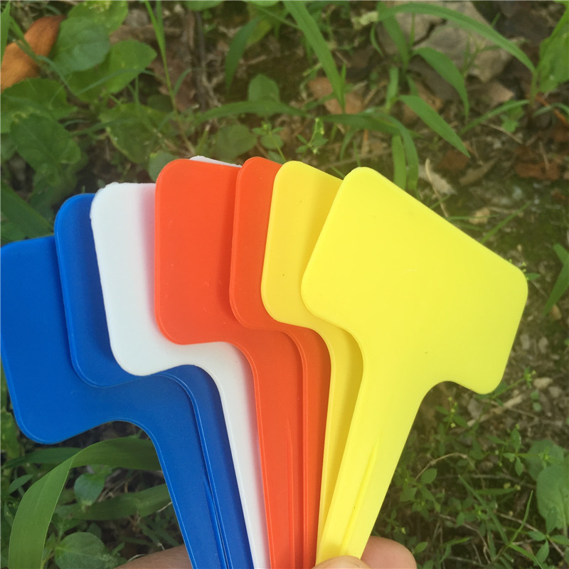 100Pcs Label Tanaman Bunga Tipe T Bahan Plastik Tebal Tahan Lama Anti Air
