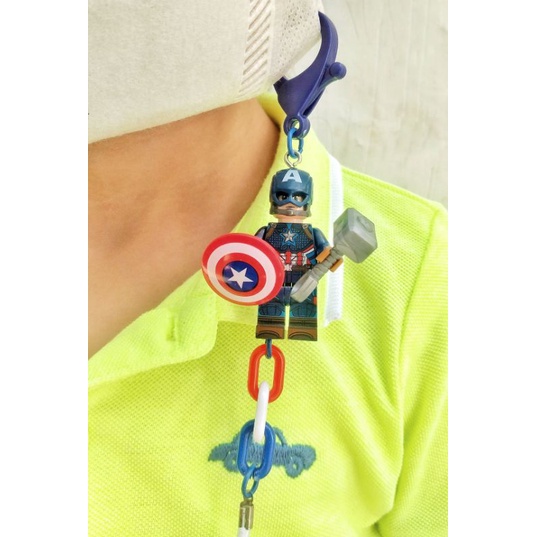 CAPTAIN AMERICA / Tali masker anak / strap masker / tali masker lucu / tali masker lego / tali konek