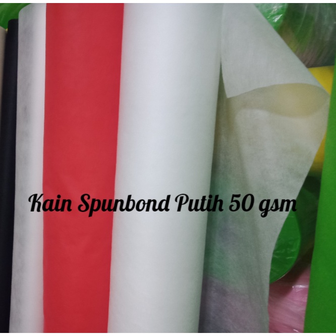 

Kain spunbond / Kain furing Putih Per Meter 50 gsm