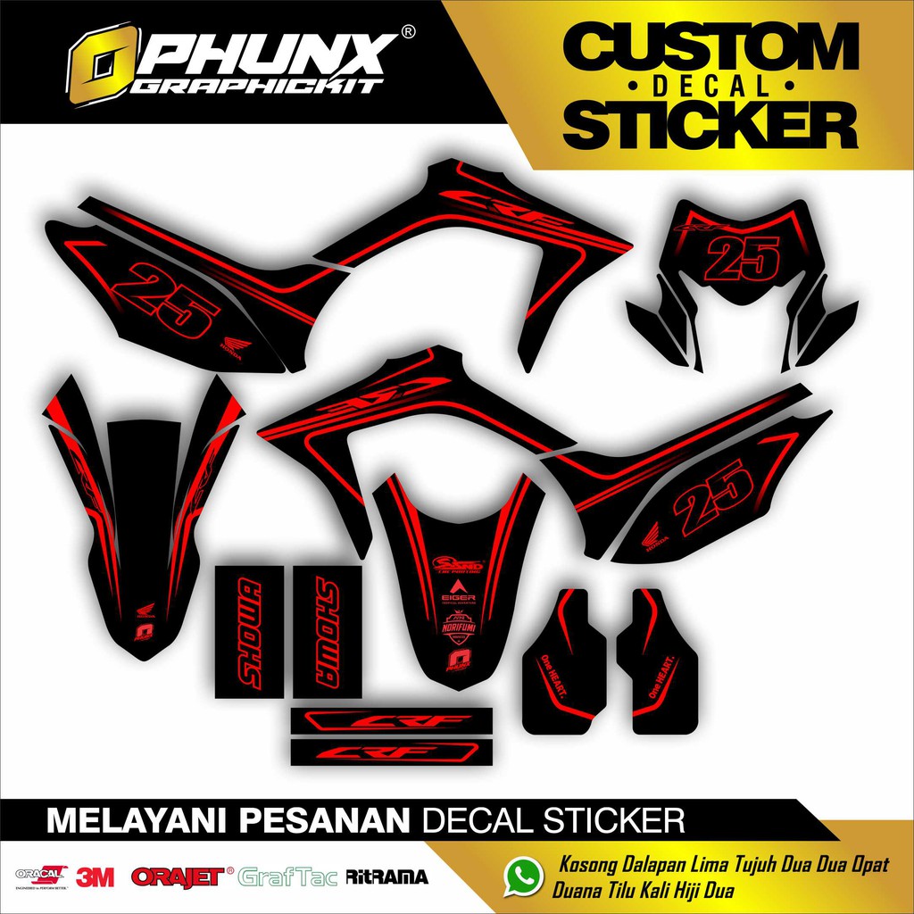 Sticker HONDA CRF 150 L Stiker Body Motor Custom No Motor Trail (7)