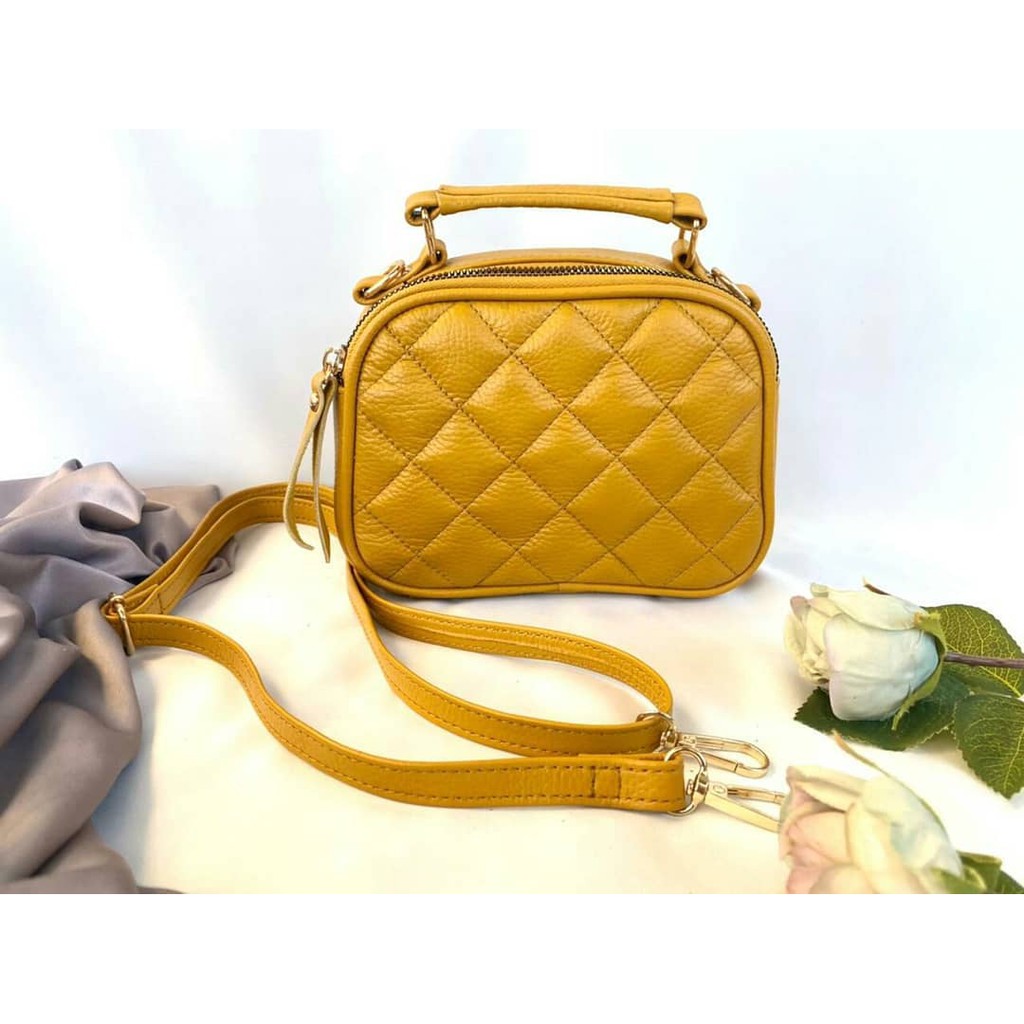 (Size S) TAS SELEMPANG KULIT WANITA TAS PESTA TAS PAPIRUT KULIT SAPI ASLI GARUT