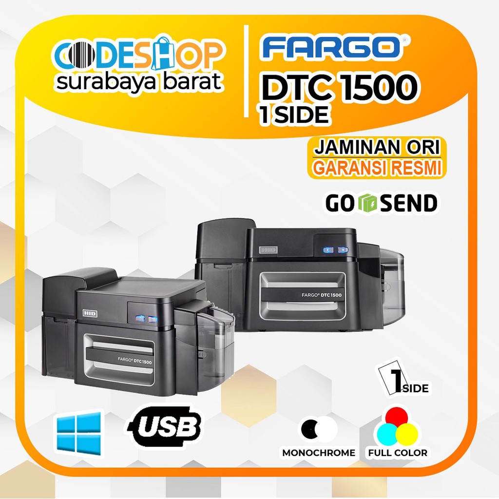 PRINTER ID CARD FARGO DTC1500 / DTC 1500 / DTC-1500 SINGLE SIDE CETAK KARTU KARYAWAN - MEMBER