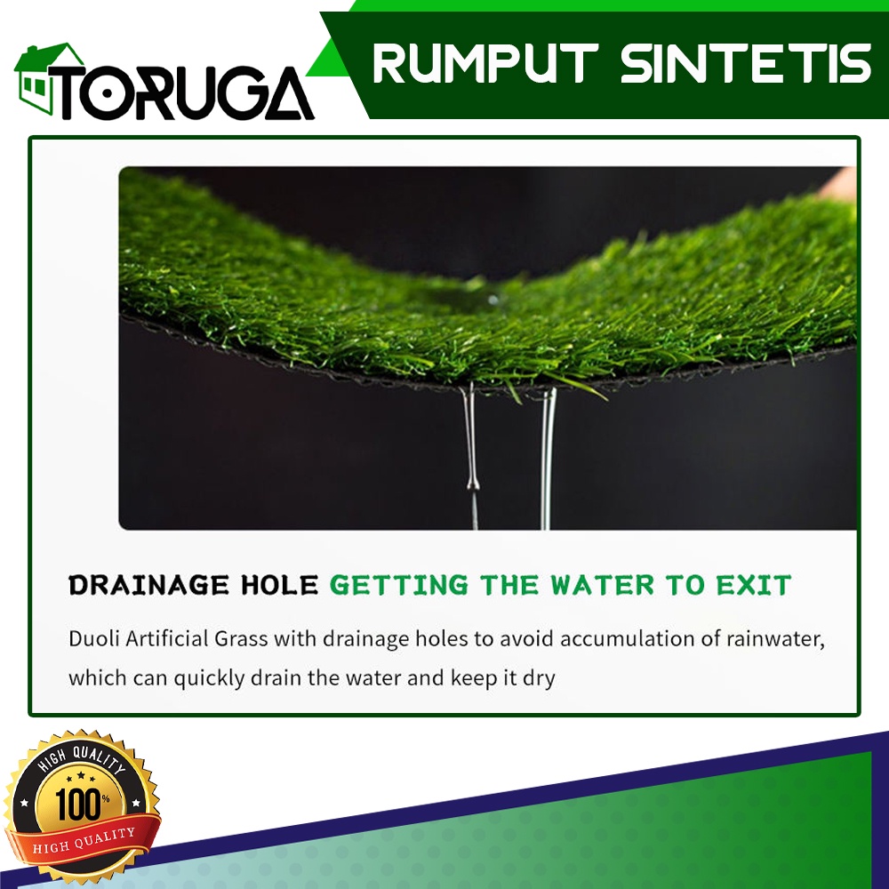 Karpet Rumput Palsu Sintetis 35mm Swiss Grass Mat Per M2 100cm x 100cm