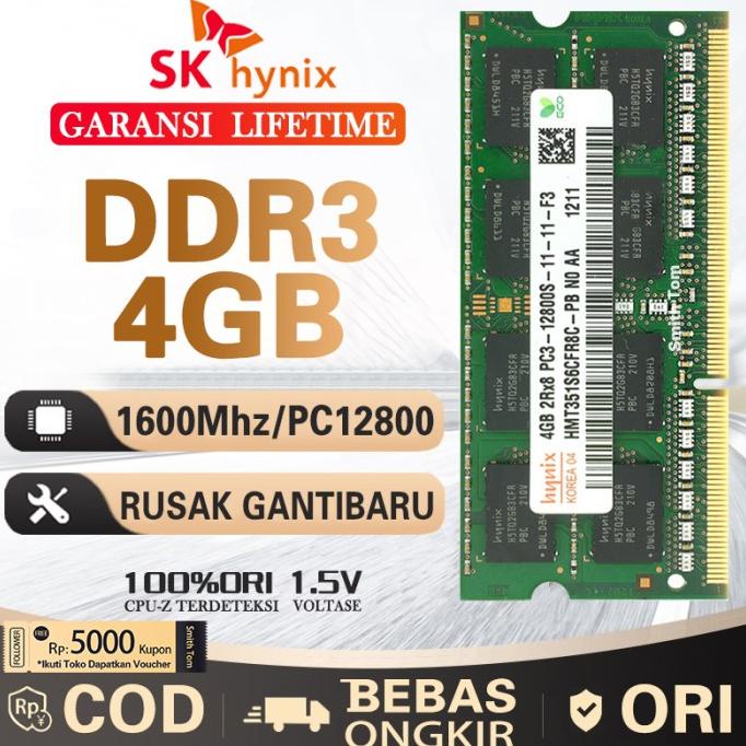 Ram Laptop/ [BARU] RAM / MEMORY hynix SODIMM laptop DDR3 4GB 1600/12800 4G sodim | RAM LAPTOP