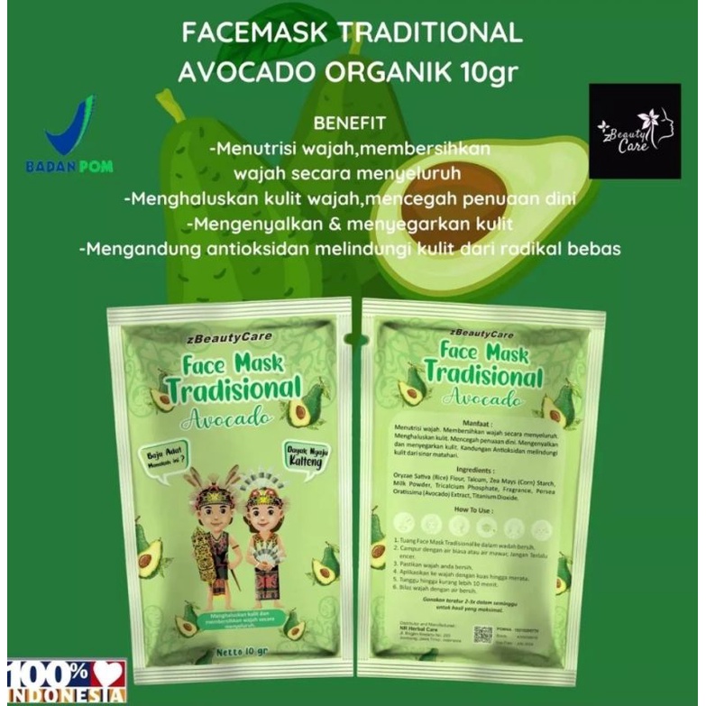 BPOM TRADITONAL FACEMASK ORGANIK WHITENING BY ZBEAUTYCARE SASET TRAVEL SIZE