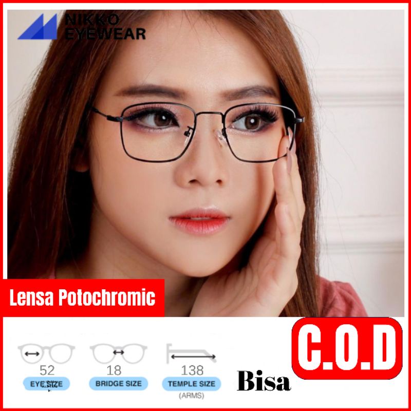 Paket Kacamata 8863 Lensa Antiradiasi Photocromic Blueray