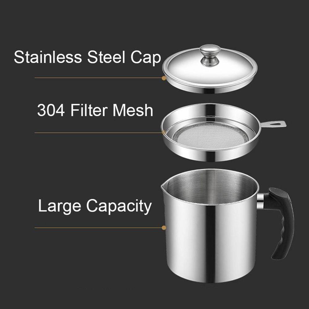 Solighter Oil Filter Pot Storage Tank Lard Tank Kapasitas Besar Masak Sup