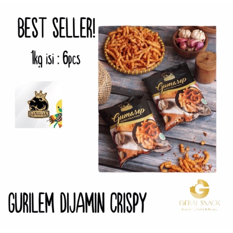 Gumasep GINDING Gurilem Crispy Pedas Manis Bumbu Kacang (70gr)