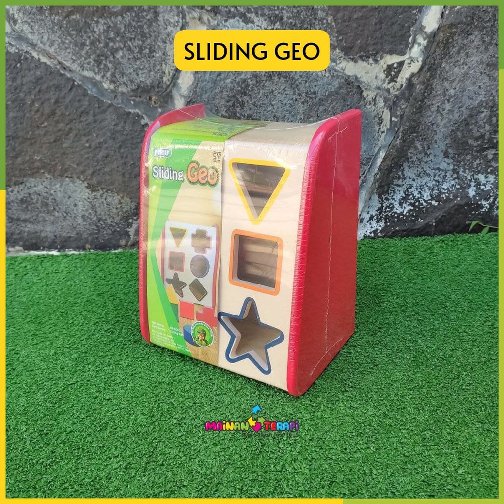 Mainan Terapi Balok Kayu Sliding Geo APE Alat Peraga Edukasi