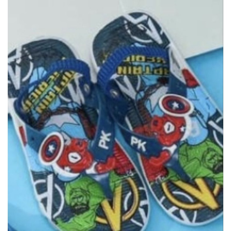 CITCIT 558 AVENGERS SANDAL JEPIT IMPORT CAPTAIN AMERICA ANAK COWO LAKI NEW KARET LENTUR RINGAN