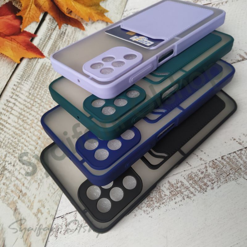 Card Case Samsung A22 (4G) / SM-A225F / SM-A225F/DS / SM-A225M / SM-A225M/DS Case Slot Kartu Protection Camera