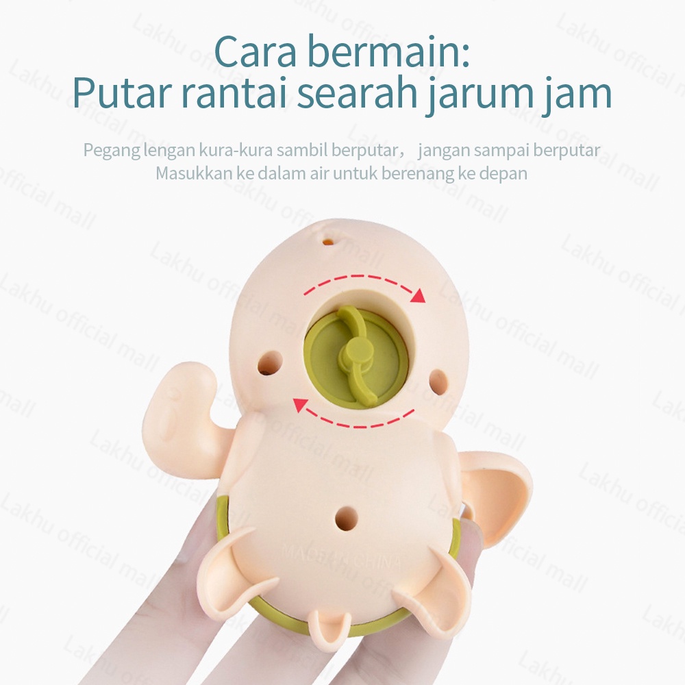 JCHO Mainan Mandi Bayi Bentuk Kura-Kura Baby Bath Toys tanpa baterai