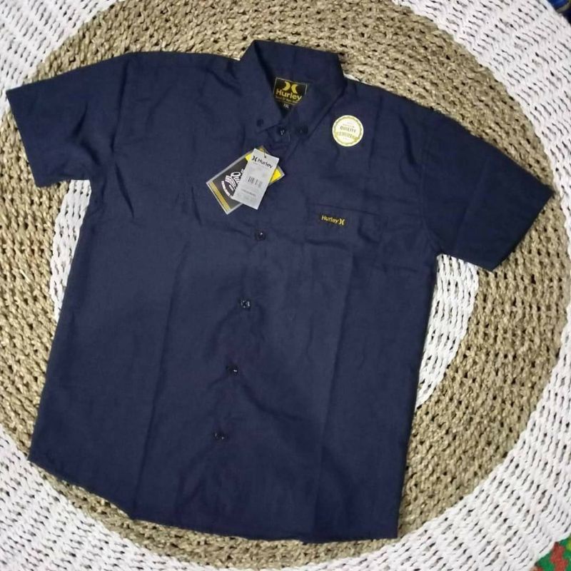 Kemeja Pria Polos Kasual Kerja Cowok Cotton Formal Lengan Pendek Distro Premium