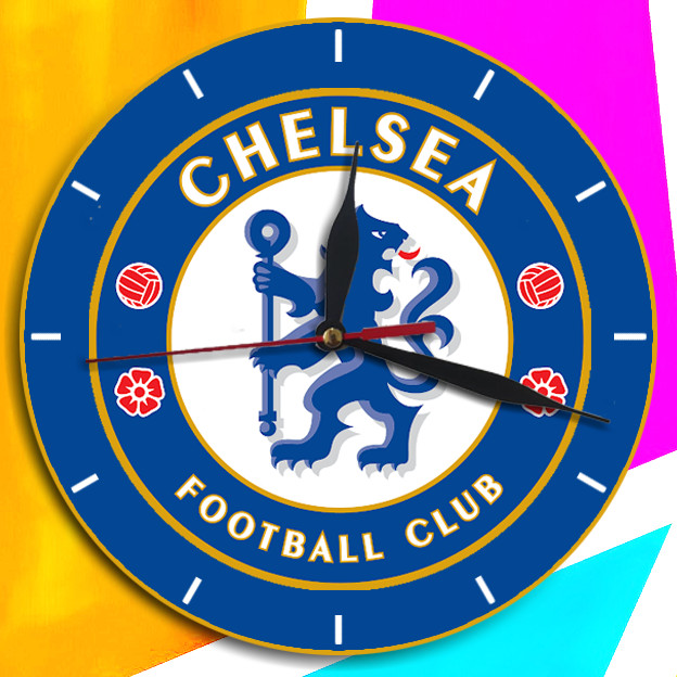 Jam Dinding Club Bola Chelsea FC / Jam Dinding Kayu Custom / Jam Unik