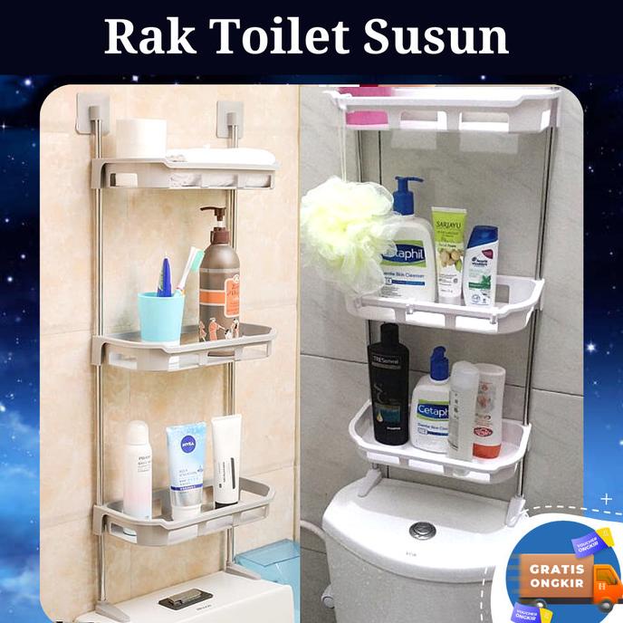 Rak Toilet 3 Susun Rak Closet Sabun Organizer Kamar Mandi Plastik