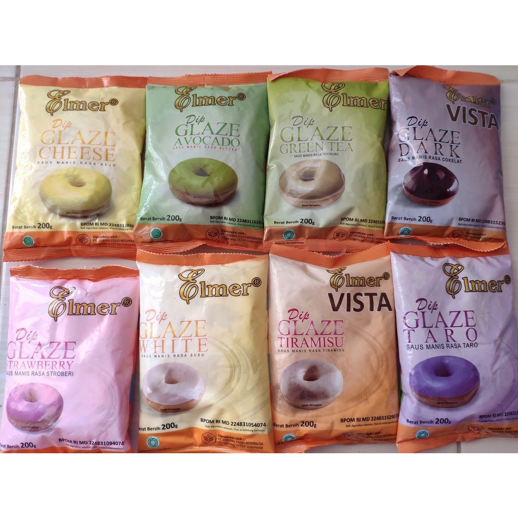 

DIP GLAZE ELMER BERBAGAI VARIAN CELUPAN DONAT 200gr