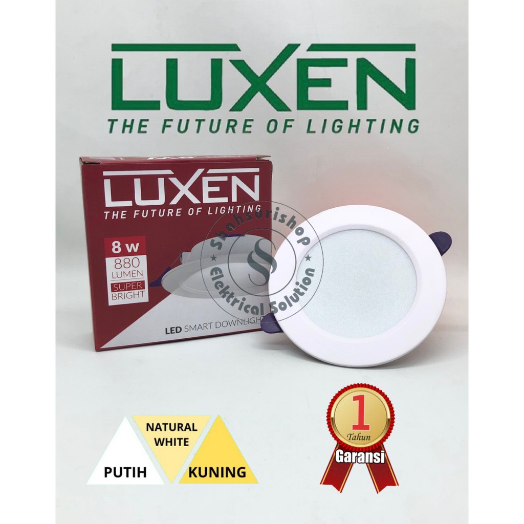 LAMPU LED PANEL SMART DOWNLIGHT SLIM LUXEN 8W 8 W WATT DL8CDL/NW/WW