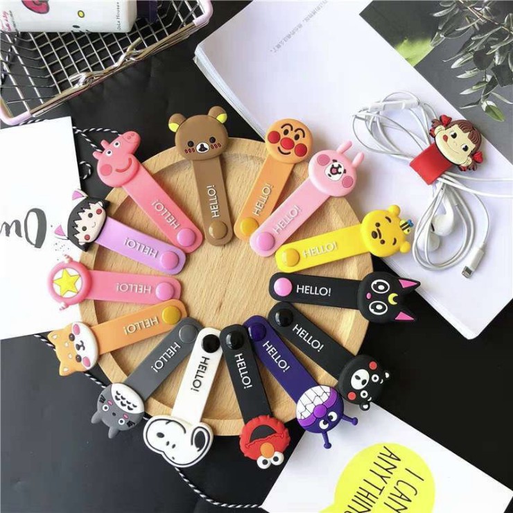 CORD HOLDER 3D TEBAL PENJEPIT KLIP PENGIKAT KABEL CHARGER CARTOON KARAKTER CUTE HP003