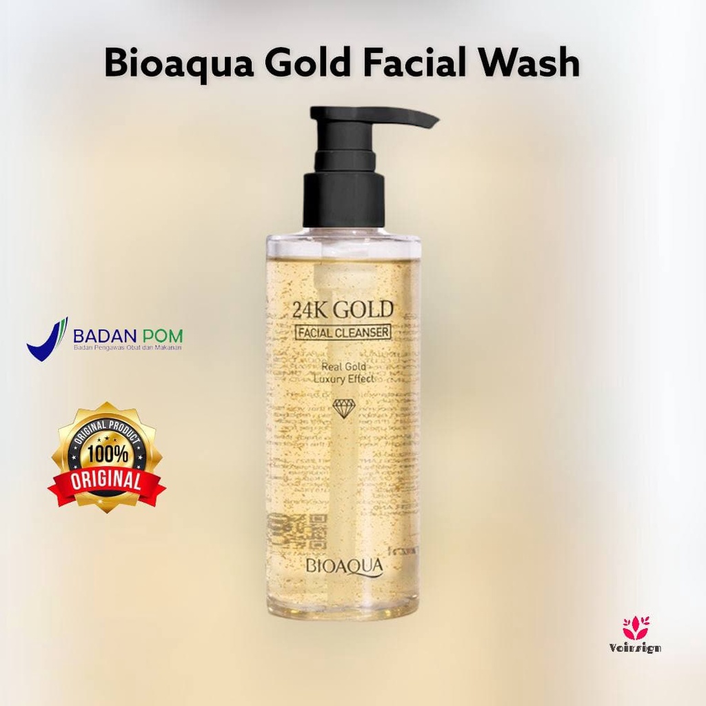 ✨ Voirsign ✨ BIOAQUA Facial Wash 24K Gold / Pembersih Wajah Emas 24k 200ml *BPOM*