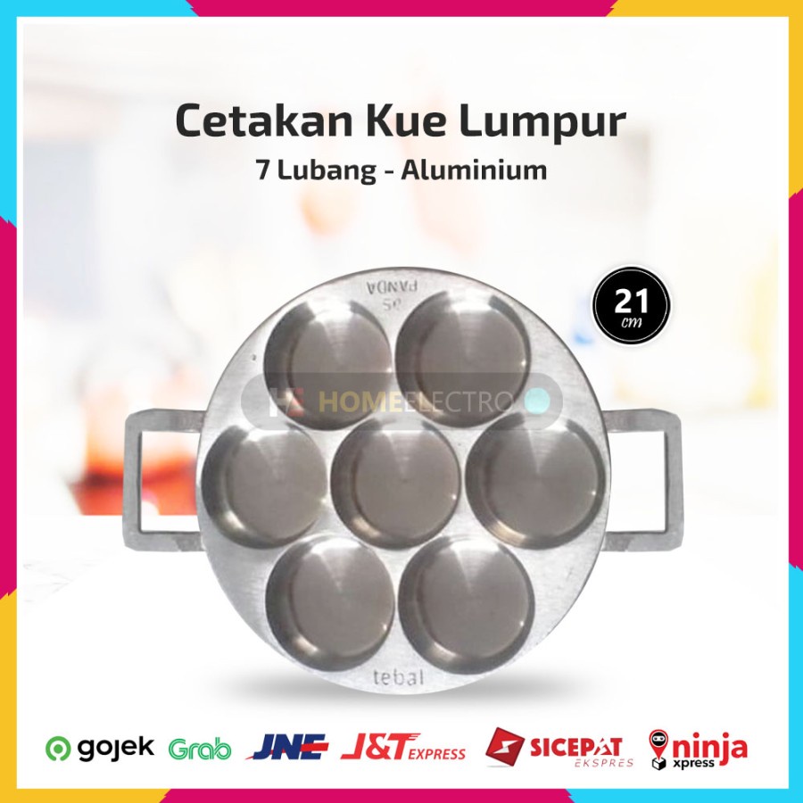 Cetakan Kue Lumpur Lubang 7 Aluminium Loyang Martabak Mini Cake Pan