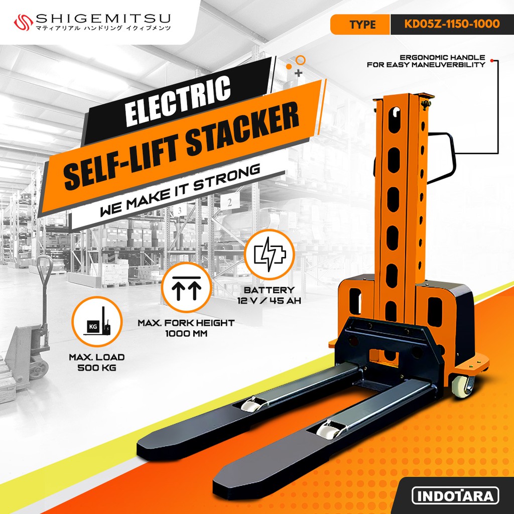 SHIGEMITSU Electric Self-Lift Stacker KD05Z-1150-1000