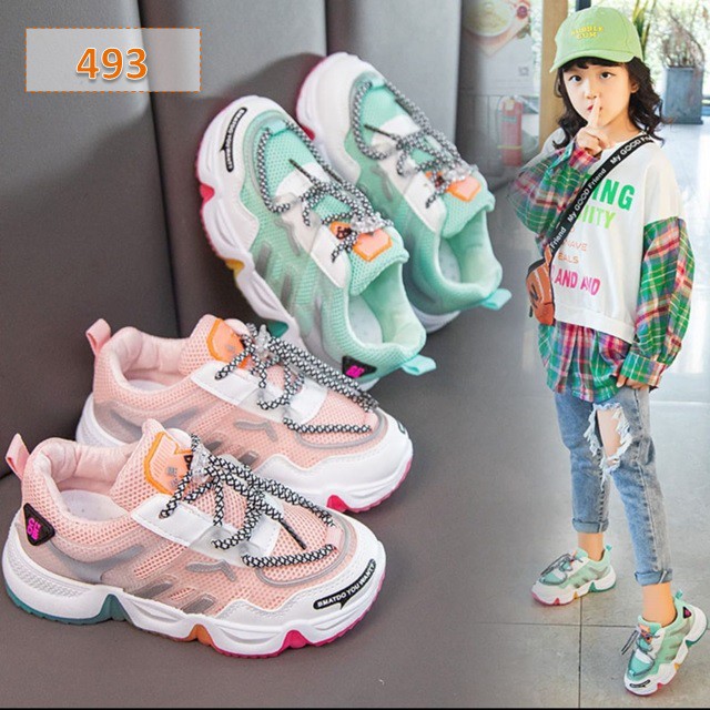 Sepatu Anak Sneakers Crosby Rainbow Fashion Korea Cewek Cowok (493)