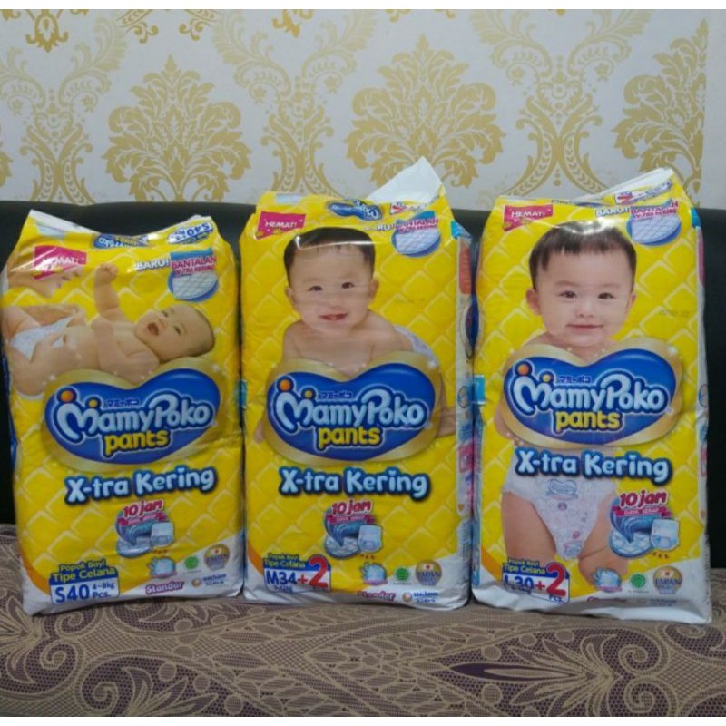 MamyPoko Pants Xtra Kering standar S40 M32 L28 XL 26 XXL 24