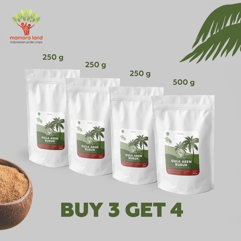 

PAKET GULA AREN BUBUK PREMIUM BELI 3 DAPAT 4 MAMORA LAND