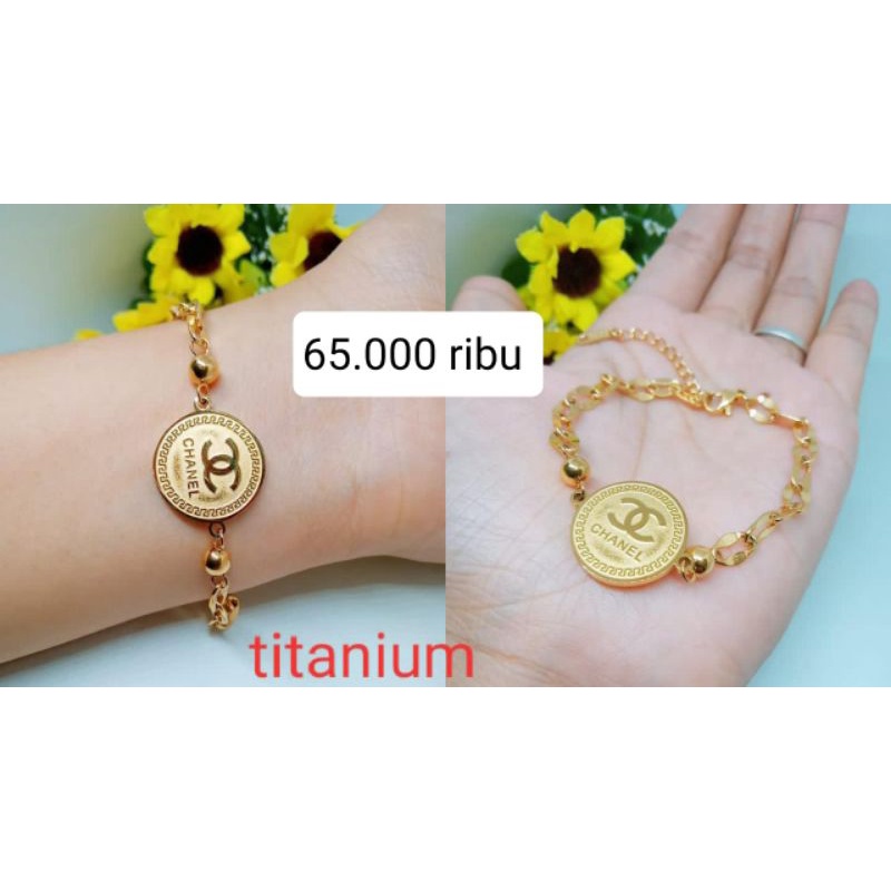 gelang titanium asli chanel