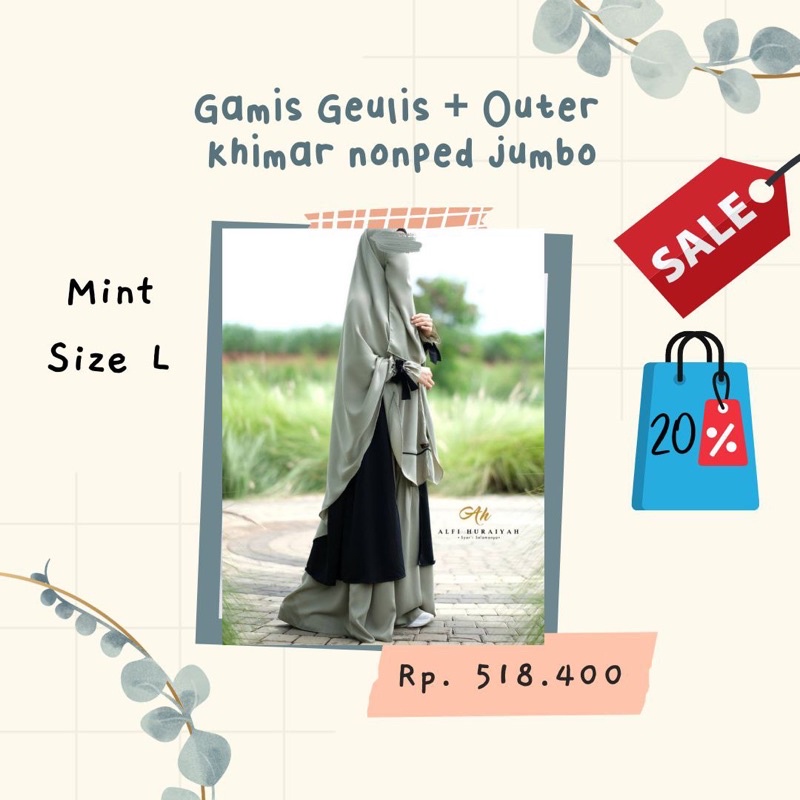Gamis Geulis set outer + Khimar by Alfi huraiyah