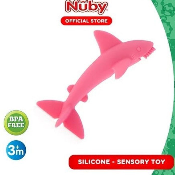 Nuby Massaging Silicone Teether Gigitan Bayi Baby Shark