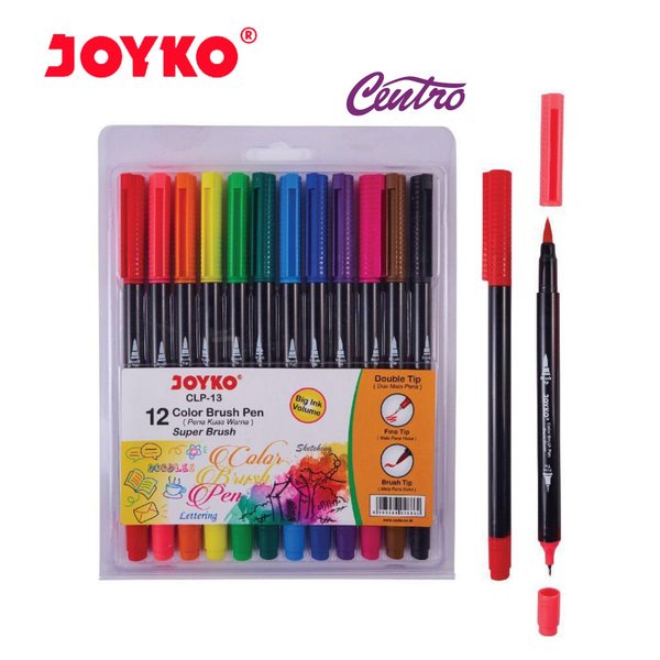 

Dijual Joyko Color Brush Pen Double Tip Dua Mata Pena Kuas 12 Warna CLP-13 Diskon