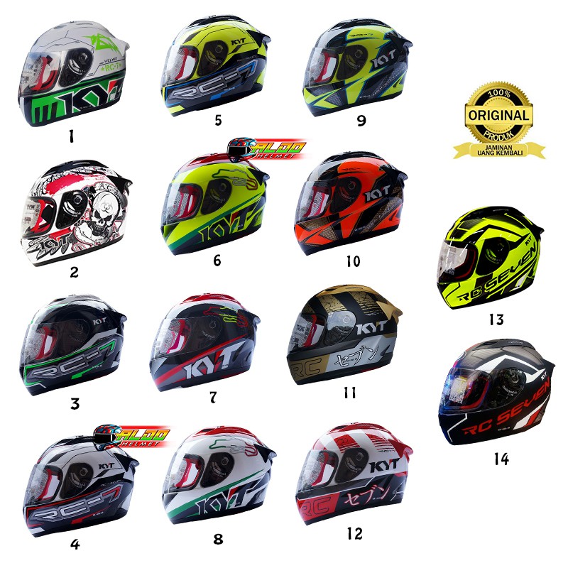 KYT RC SEVEN FULL FACE HELM KYT RC 7 MOTIF RC7 MOTIF ORIGINAL