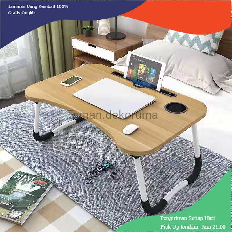 TD-REN NWDESK Meja Belajar Laptop Lipat Portable Desk with Bottle Hole - L62