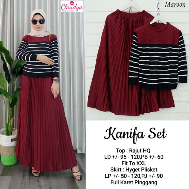 kanifa set by claudya /Fashion wanita /baju lebaran 2022