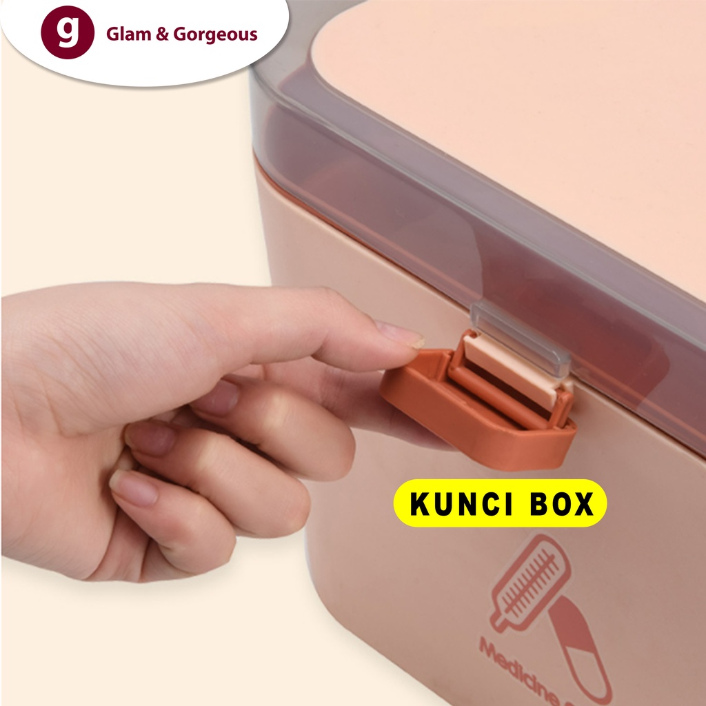 Kotak Obat Tempat Penyimpanan P3K First Aid Medicine Box Organizer - KO002