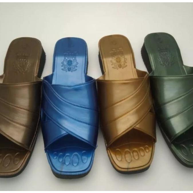 Sandal Soang Sendal Lily Pria Type 1500 Sendal karet Sendal jadul - Biru, 8