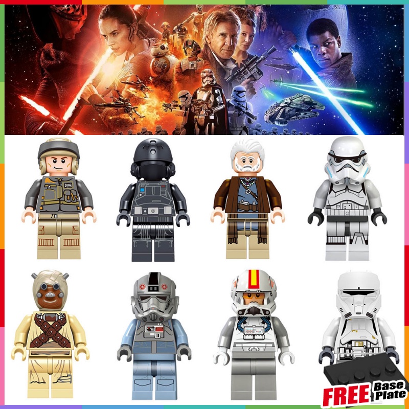 Lor San Tekka Mainan Action Figure Minifigures Tusken Raider AT-AT Driver Clone Turbo Tank Star Wars C001-C008 Untuk Hadiah