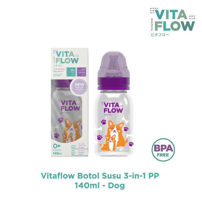 VITAFLOW BOTOL ASI 3IN1 PP 140ML 1 PCS - ANIMAL SERIES