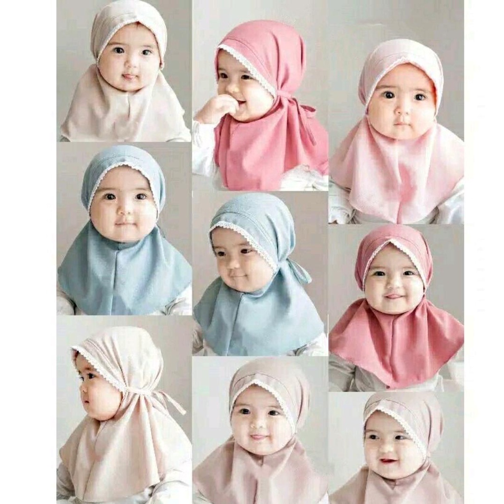 Hijab Anak / Bergo Renda Anak Sania 1-6 Tahun