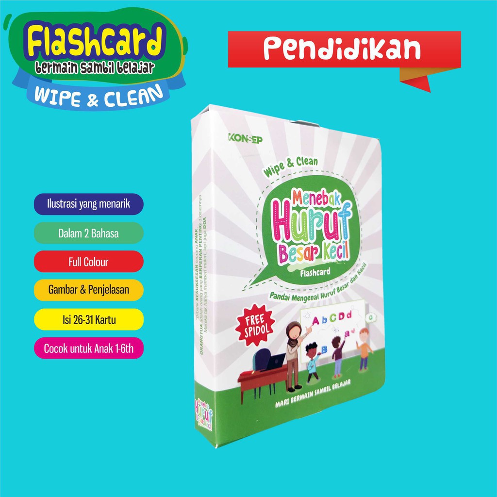 FLASH CARD &amp; WIPE CLEAN UNTUK BALITA KARTU PINTAR BELAJAR KARTU PINTAR ANAK BISA DITULIS DAN DIHAPUS