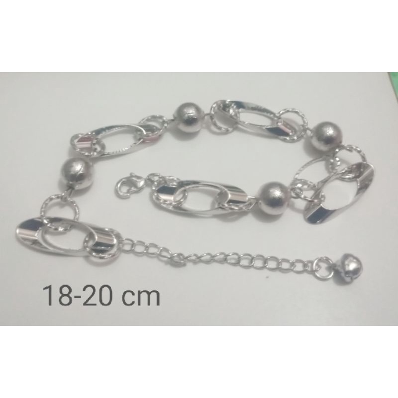 RJJ07. Gelang xuping wanita lapis emas putih silver dgn mata zircon ukuran 18-20 cm