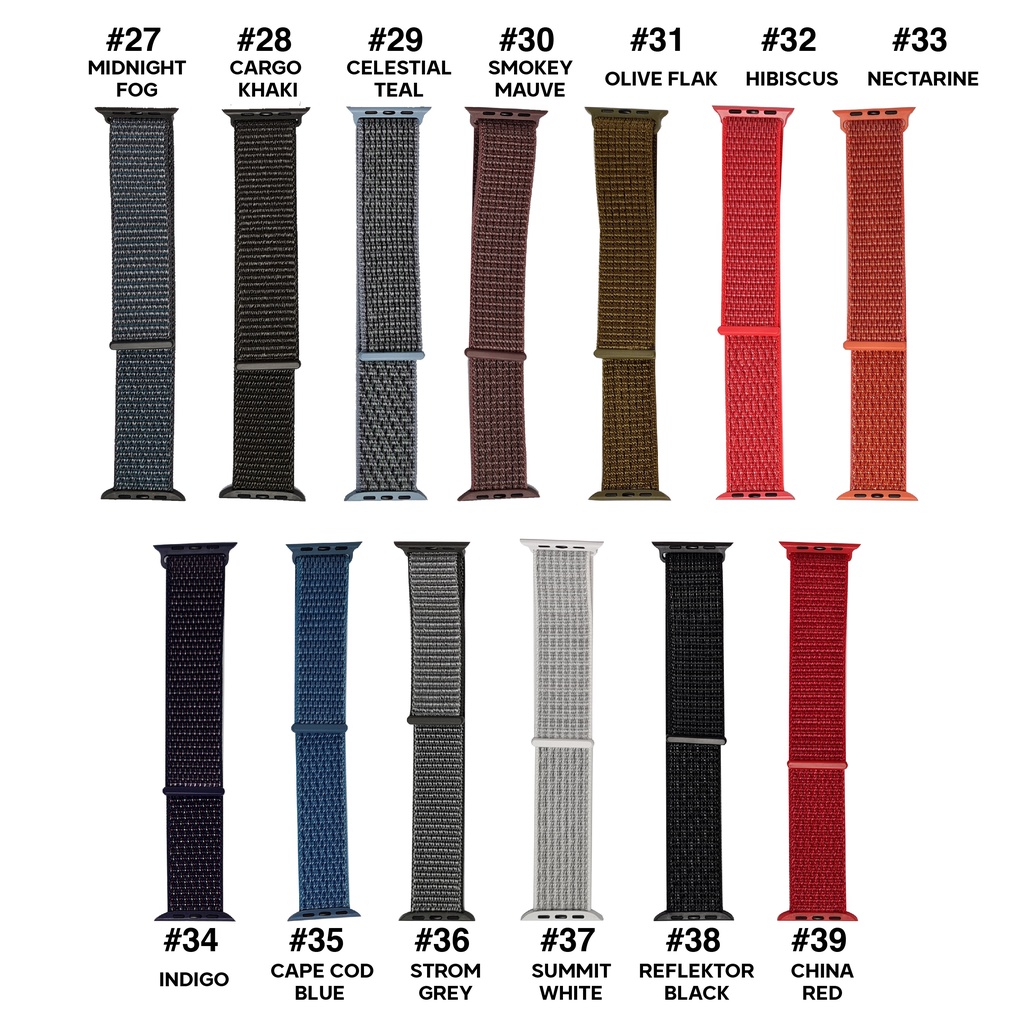 Strap untuk Apple watch series 1 2 3 4 5 6 7 8 9 ULTRA SE IWO HW 41 45 42 44 38 40mm Tali Jam Tangan Strap NYLON Sport Band iwatch