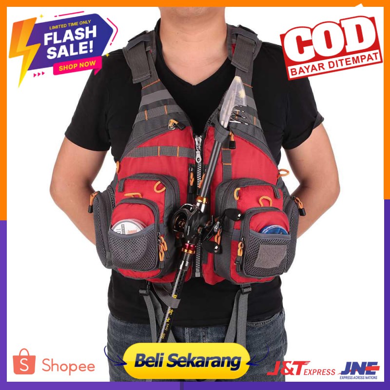 LIXADA Rompi Pancing Fishing Life Jacket Multi Slot - GDS09