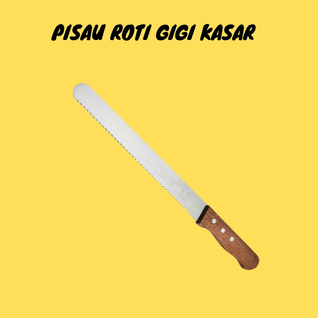 Pisau Roti Kue Stainless Gerigi Panjang Bread Knife Cake 8 10 12 INCH