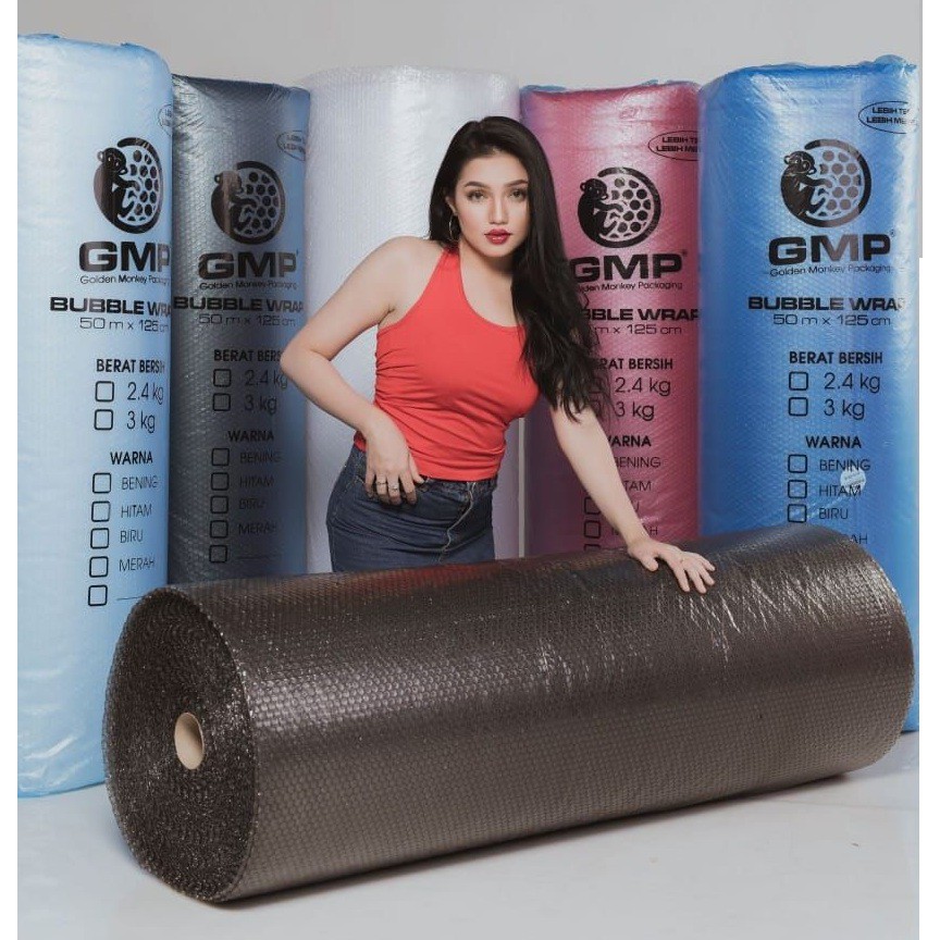 BUBBLE WRAP BLACK/HITAM 125CM X 50 METER - LOS PROMO !!