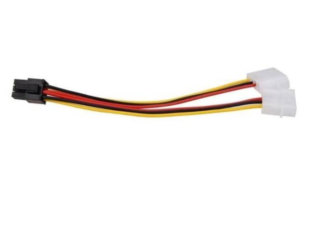 Kabel Power VGA 6 pin To Dual Molex IDE Konverter 6 pin cabang 2 Molex