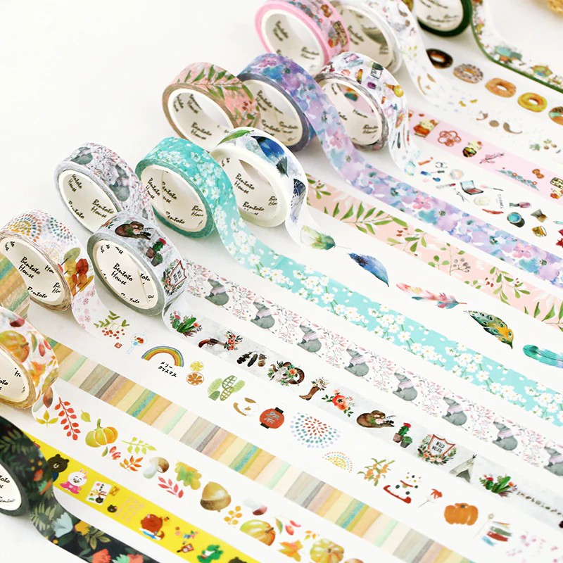 

High quality 15mm X 7m Cute Lotkawaii Flower food animals Decorative Washi Tape DIY Scrapbooking