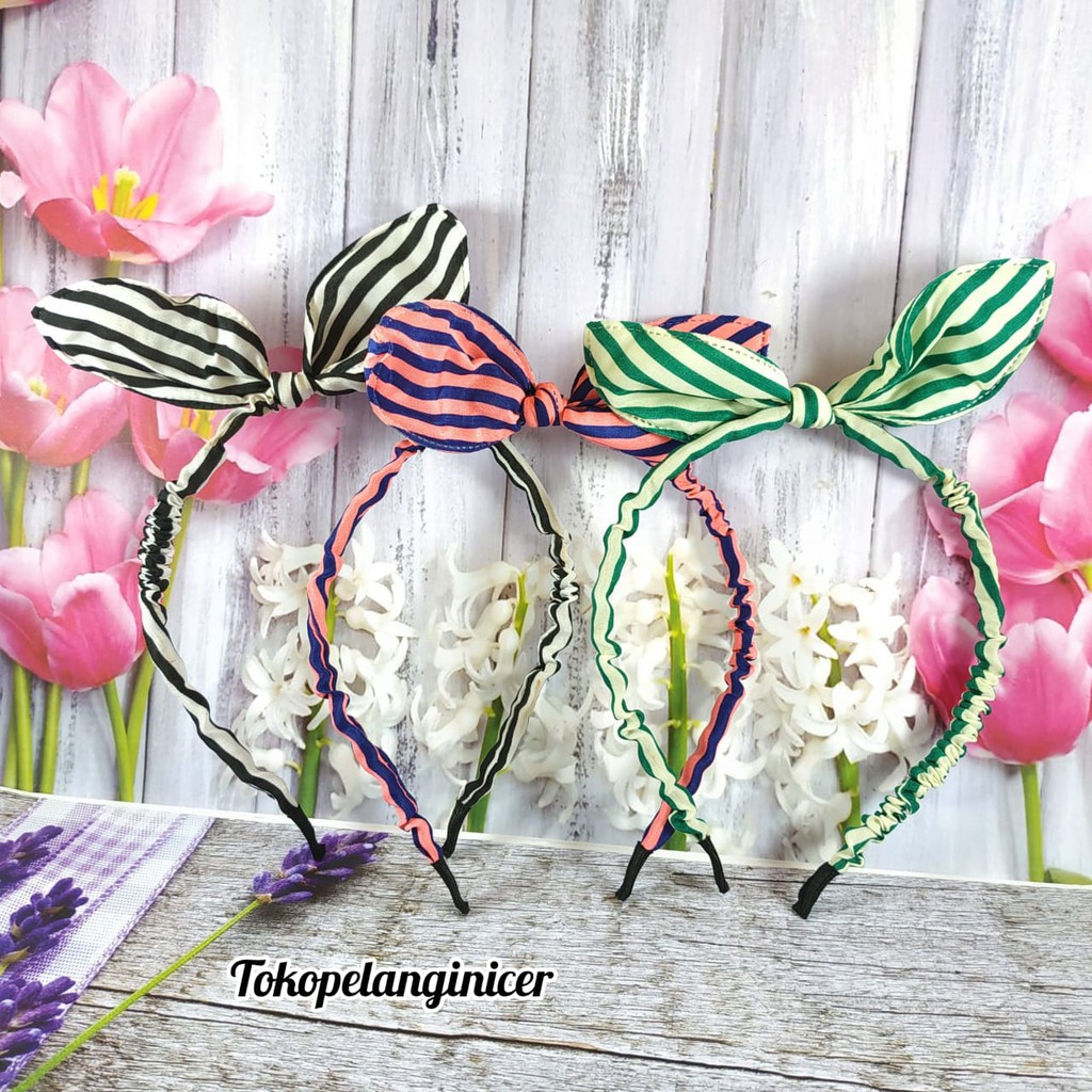 Bando Perempuan Bandana Aksen Telinga Kelinci fashion wanita Tokopelanginicer